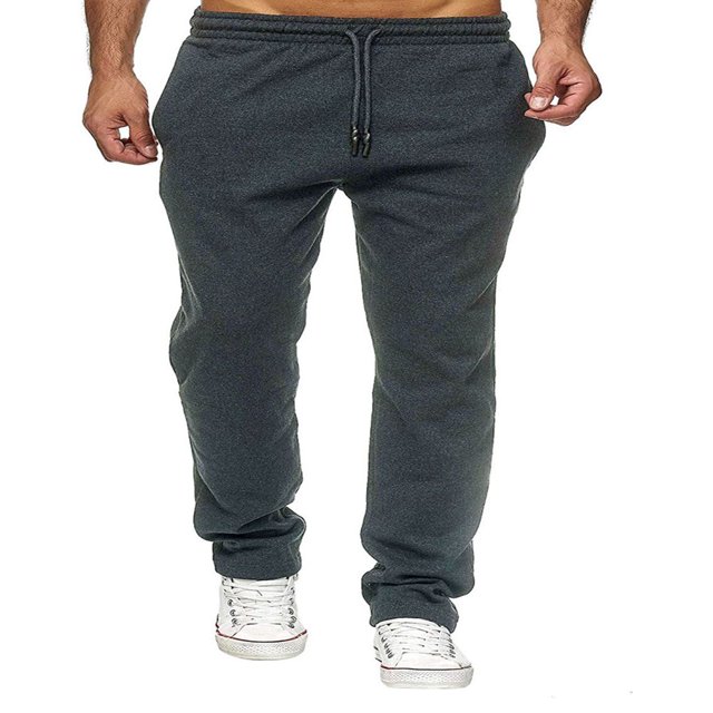 CNKOO AvoDovA Men´s Casual Pants Drawstring Elastic Waist Pants Sport Solid Color Warm Fleece With Pockets
