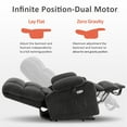 thumbnail image 5 of MCombo Large Lay Flat Dual Motor Power Lift Recliner for Big and Tall Elderly, Fabric(Dark Grey), 5 of 9