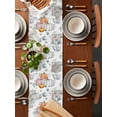 thumbnail image 2 of Thanksgiving Table Runner 120 Inches Long for Dining Table Decor,Orange Blue Pumpkin Autumn Fall Leaf Burlap Linen Farmhouse Table Runner Coffee Table Runners Dresser Scarf for Kitchen Party Holiday, 2 of 8