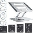 thumbnail image 4 of Adjustable Laptop Stand for Desk: Computer Stand 360° Rotating Aluminum Alloy Ergonomic Laptop Riser for Collaborative, 4 of 5