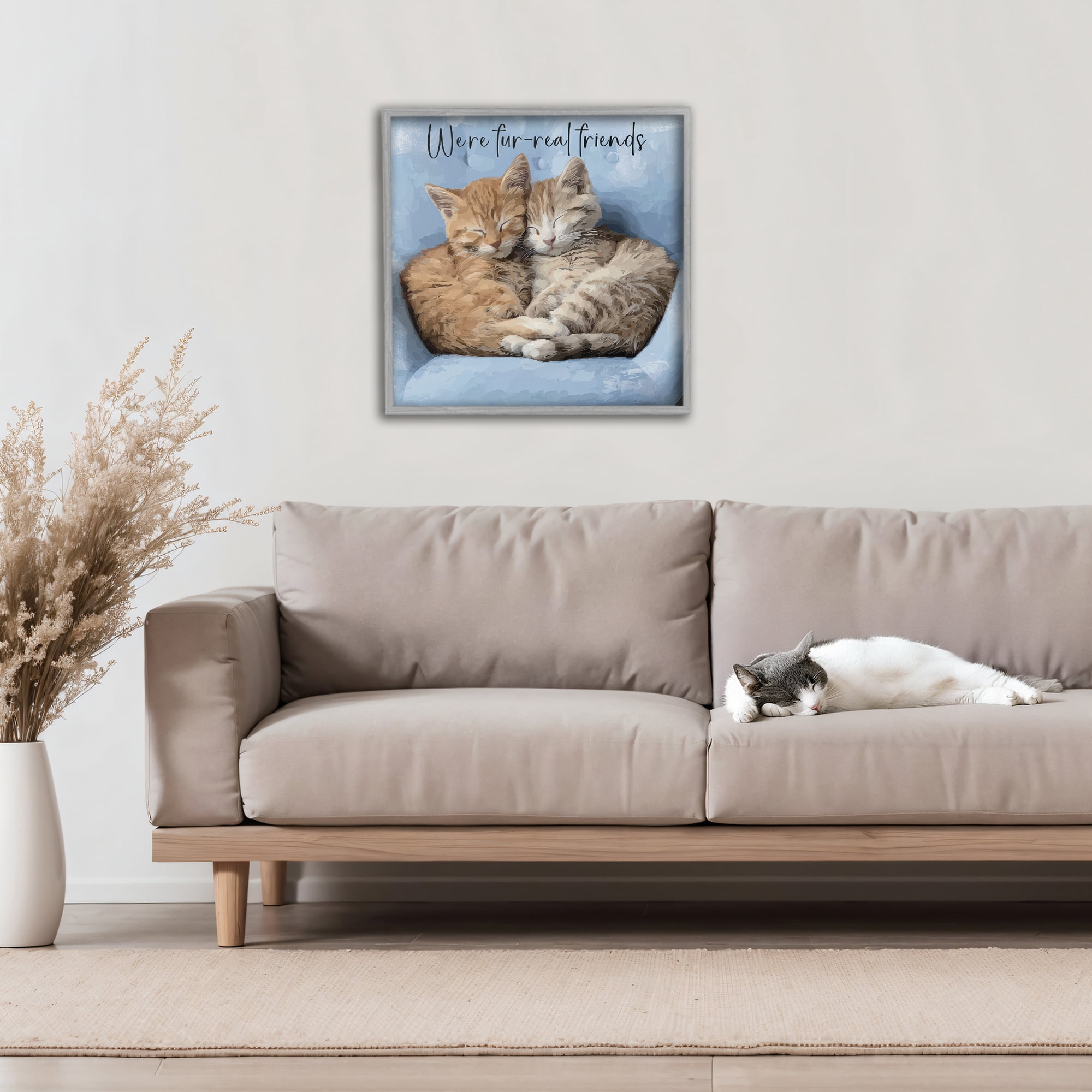 Stupell Industries We're Fur-Real Friends Gray Framed Giclee Art, design by Kim Curinga