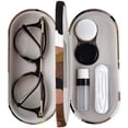 thumbnail image 1 of 2 in 1 Double Sided Portable Contact Lens Case and Glasses Case,Dual Use Design with Built-in Mirror, Tweezer and Solution Bottle Included for Travel Kit, 1 of 7