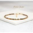 thumbnail image 4 of Picture Jasper 2mm Round Shape Smooth Cut Beads 7 inch Adjustable Gold Plated Clasp Bracelet for men, women, unisex. Link Chain Stacking Bracelet.|LINK_05404, 4 of 5