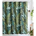 thumbnail image 2 of Moody Black Botanical Shower Curtain Boho Woodland Bathroom Decor, Dark Vintage Nature Plant Herb Green Leaves Fabric Shower Curtain Set Heavy Duty, Spring Summer Themed Bathroom Curtain, 2 of 6