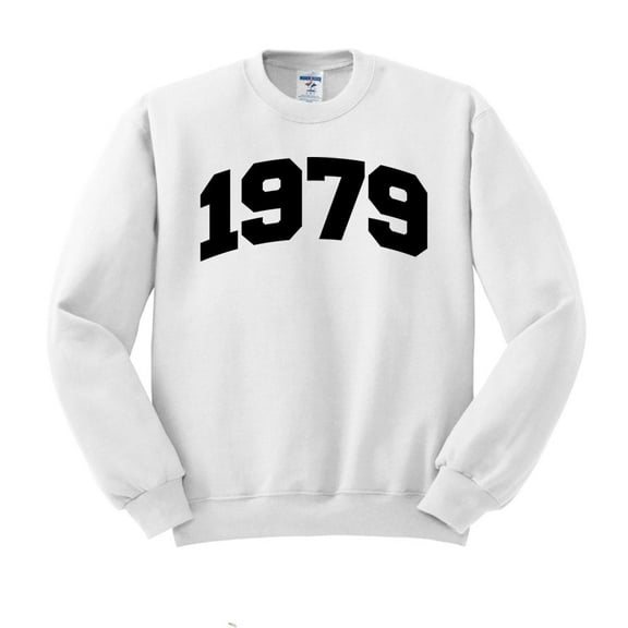 1979 College Style Sweatshirt Unisex Large White