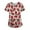 Beige, variant on Women's Plus Size Scrub Uniform Christmas Print V Neck Scrubs Nurse Workwear Top T Shirts