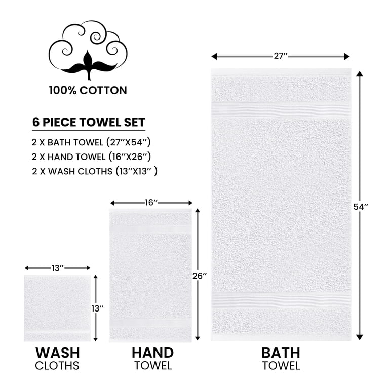 Lux Decor Collection 6-Piece Zero Twist Bath Towel Set photo 2