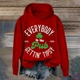 thumbnail image 2 of WZXFASHION In The Pub Letter Print St. Pa’S Day Personality Hooded Sweatshirt Spring Savings Clearance cable knit sweater, 2 of 4