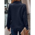 thumbnail image 2 of Frontwalk Women Pullover Zip Up Sweatshirts Long Sleeve Sweatshirt Ladies Loose Fit Tops Stand Collar Navy Blue L, 2 of 6