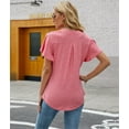 thumbnail image 4 of SIEANE Women's Ruffle Sleeve Loose Tunic Blouse V Neck Shirts Casual Summer Tops, 4 of 6