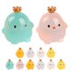 thumbnail image 1 of 15 Uds Mini corona pollitos decoraciones luminosas dibujos animados pollos juguetes artesanía de resina Mini figuritas de pollos, 1 of 6