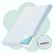 DIBAKO Dual Sided Crib and Toddler Memory Foam Mattress,Portable Crib Mattress Pad with Washable Cover