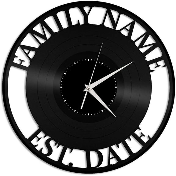 Family Name Vinyl Wall Clock,Vinyl Record Clock Wall Art Unique Room Decorations Gift