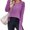 Purple, variant on Long Sleeved Women Solid Athletic Crop Shirt Tee