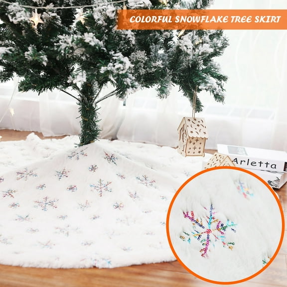 Gcvizuso Christmas Tree, Christmas Tree Decorations, Christmas Decorations Snowflake Christmas Tree Skirt Decoration Props