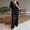 Z02-Black, variant on BYHONG Womens Casual Thin Silk Top Sets Summer V Neck Short Sleeved Top Loose Pants Suit Blue S