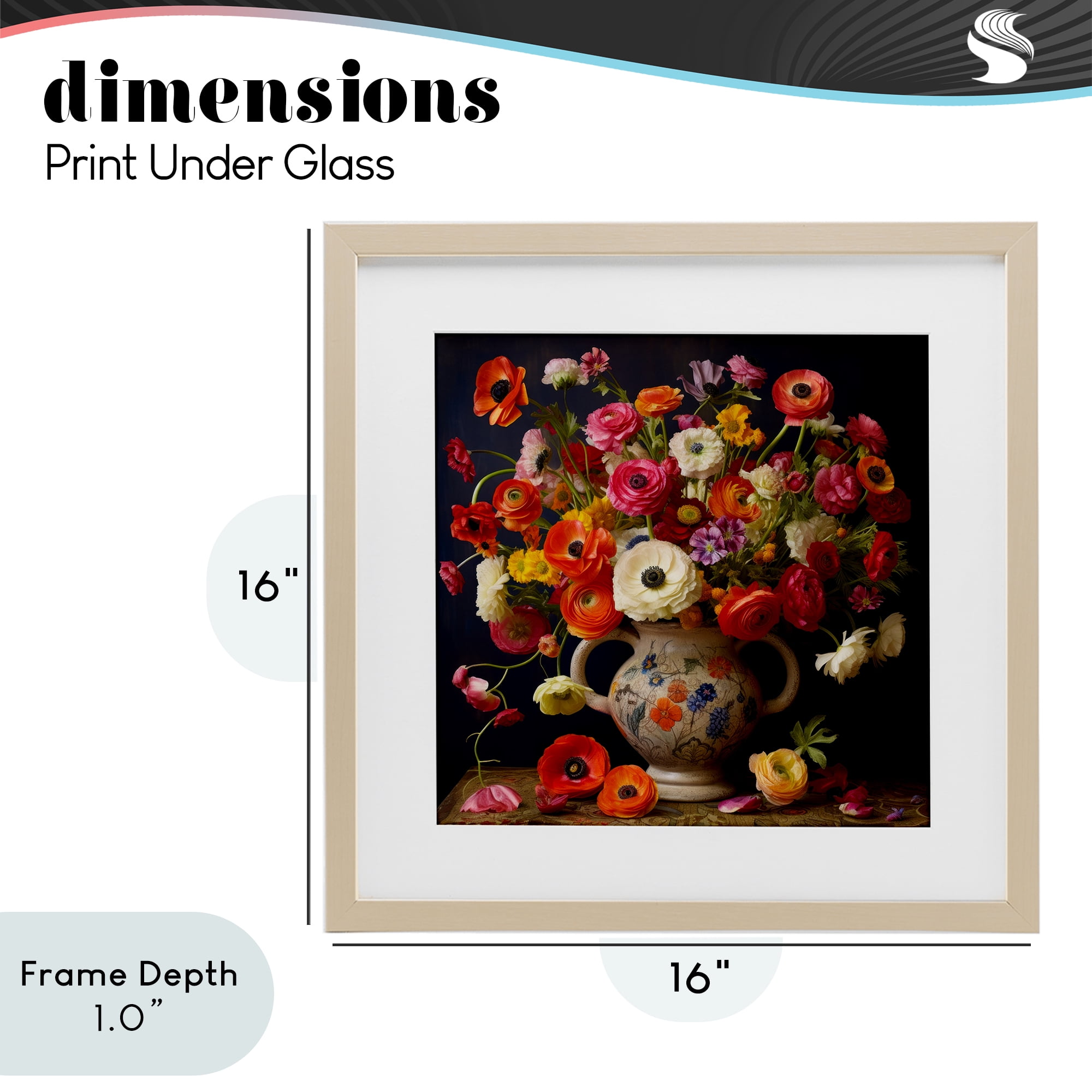 Stupell Industries Harmonious Bouquet Composition Birch Framed Print Under Glass, design by Lazar Studio