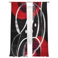 thumbnail image 2 of Abstract Red Black Sheer Curtains 108 Inches Long 2 Panels Abstract Wave Light Filtering Semi Sheer Window Curtains Drapes for Bedroom Living Room 52"x108", 2 of 7