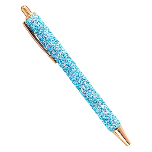 CCOCC Fancy Sequins Pen for Women Stylish Metal Retractable Ballpoint Pen Colorful Sequins Journaling Pen for Writing Noting