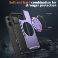 thumbnail image 4 of Allytechgroup Shockproof Kickstand Case for iPhone 15 Pro, PC+TPU Hybrid Back Cover with Magnetic Ring Support Wireless Charging Anti-Scratch & Drop Protection for iPhone 15 Pro, Purple, 4 of 6