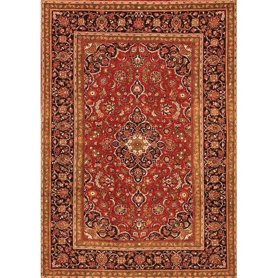 Ahgly Company Indoor Rectangle Persian Orange Traditional Area Rugs, 3' x 5'