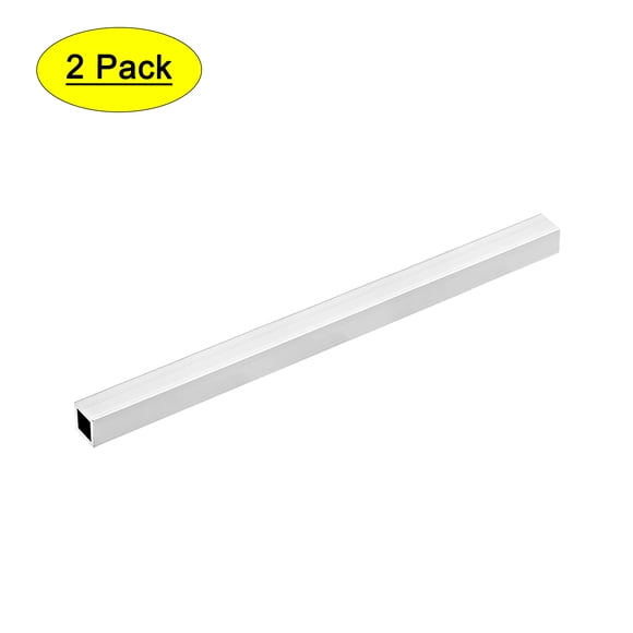 Unique Bargains 6063 Aluminum Square Tube 12mmx12mmx1mm Wall Thickness 200mm Length Seamless Straight Tubing 2 Pcs