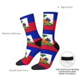 thumbnail image 6 of Women'S Novelty Funny Crew Socks Men'S Haitian Flag Design Socks, 6 of 7