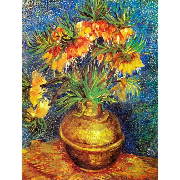 Imperial Fritillaries in a Copper Vase by Vincent van Gogh - 12" x 18" Art Print Wall Decor