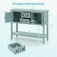 thumbnail image 3 of Costway Buffet Bahut Armoire Console d'Entrée avec 2 Portes et 2 Tiroirs Bleu, 3 of 10