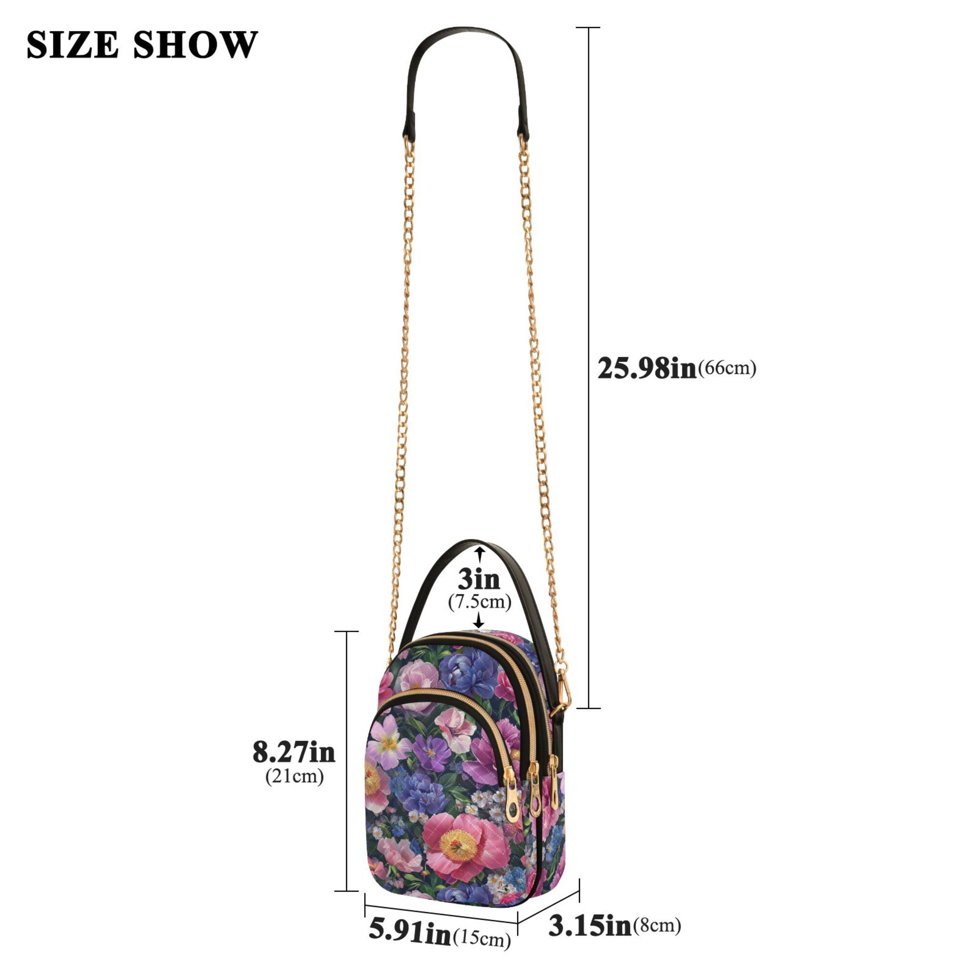 FORMRS Crossbody Bag for Women Quilted Travel Shoulder Cell Phone Purse with Chain Strap Handbag, Soft Pinks Flowers