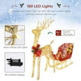 thumbnail image 3 of imerelez 4FT Golden Elk Deer Sled Decoration,3-Piece Deer & Sleigh Silhouette Set, Outdoor Christmas Holiday Yard Decoration, Weather-Resistant PVC Decor for Lawn, Garden, Display w/ 2 Reindeer, 3 of 8