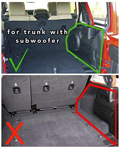 3W Floor Mats&Cargo Liner for Jeep Wrangler JL 2018 2019 2020 2021 with subwoofer - All Weather Floor Liners &Trunk mats Red logo for Jeep Wrangler JL Unlimited 4-Door,Black