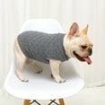 thumbnail image 2 of Pet Sweater Knit Bulldog Dogs Cats Crochet Waistcoat Fashion Solid Chihuahua Clothes Winter Autumn High Neck Warm Soft Pullover, 2 of 7