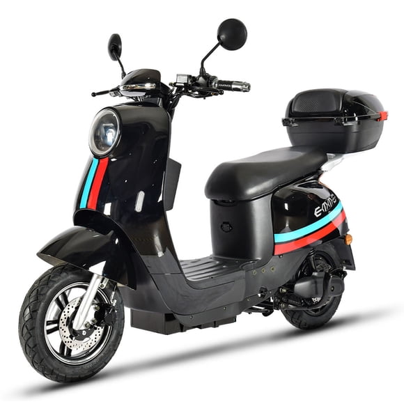 EMMO Merona Trottinette Électrique - Cyclomoteur Vélo Électrique Style Vespa - Autonomie de 120 km - Lithium Amovible 60V60Ah - Noir