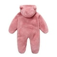 thumbnail image 3 of GYRATEDREAM Baby Boy Girl Fleece Hooded Romper Snowsuit Winter Warm Clothes Coat Infant Jumpsuit Bear Ear Outfits for Newborn Infant, 6-9M, 3 of 8