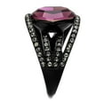 thumbnail image 3 of Womens Black Ring Anillo Para Mujer Stainless Steel Ring with Top Grade Crystal in Amethyst Genevieve, 3 of 4