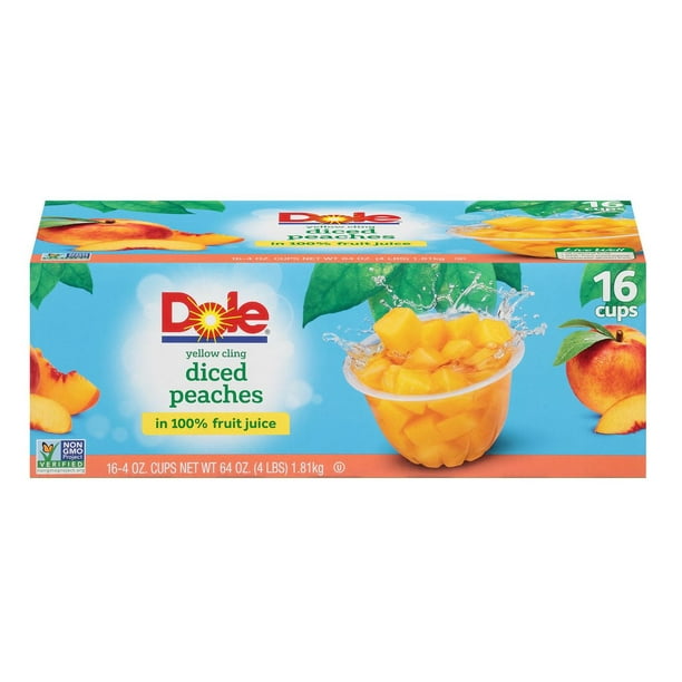 Product of Dole Yellow Cling Diced Peaches, Peach Flavor 16 Pk. 4 oz.