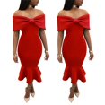 thumbnail image 4 of New Women‘s Explosions Evening Dress Temperament Wrapped Chest Bow Fishtail Skirt. tzw, 4 of 6