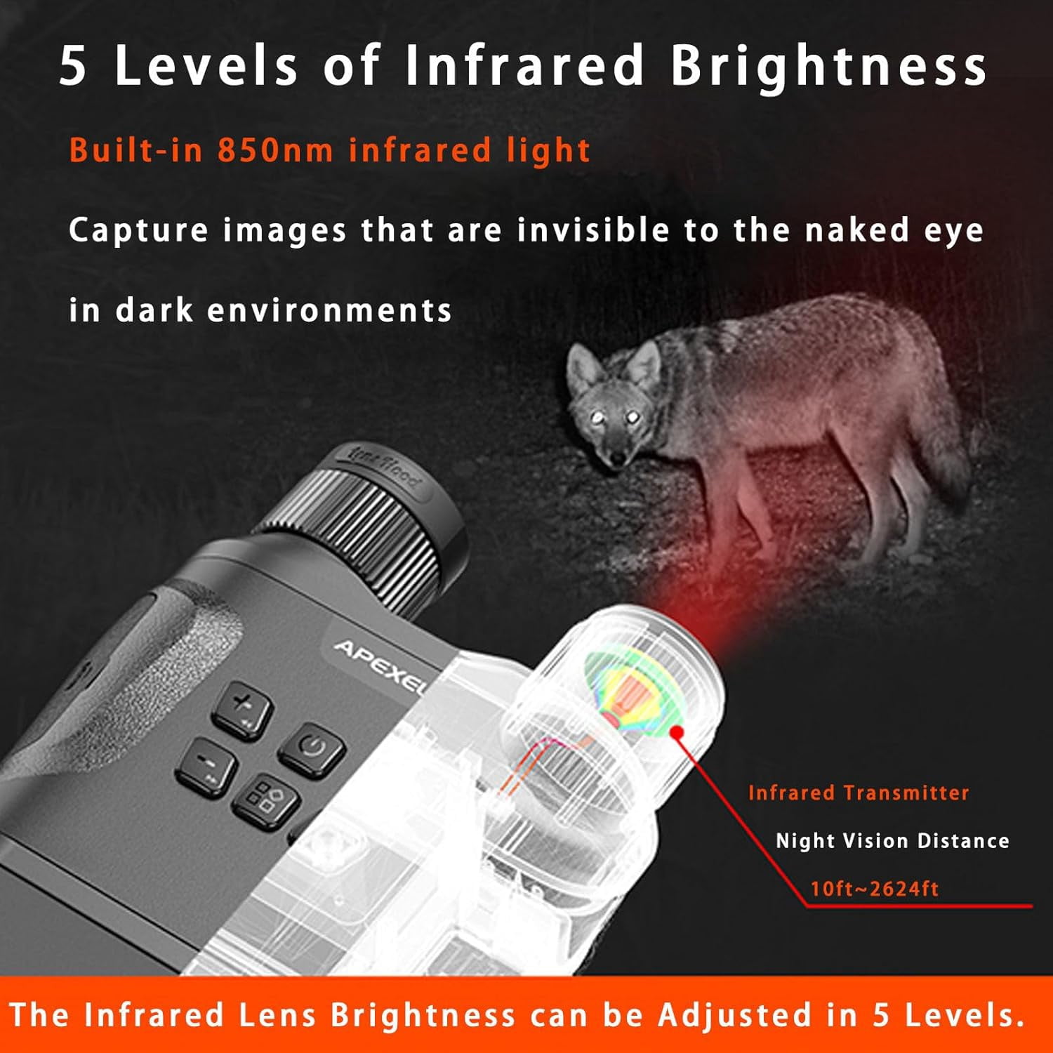 Night Vision Binoculars, 12X Zoom Digital Infrared Night Vision Goggles with 2.3'' LCD Screen for Hunting/Camping/Military Tactical, 32GB SD Card.