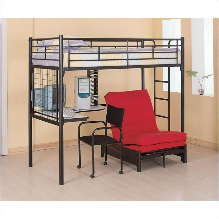 Loft bed with futon chair and desk discount