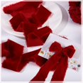 thumbnail image 4 of Cinta decorativa con estampado de terciopelo rojo, 3,8 cm x 4,5 m, borde deshilachado, 4 of 6