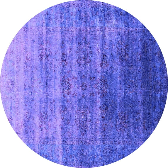 Ahgly Company Indoor Round Persian Purple Bohemian Area Rugs, 7' Round