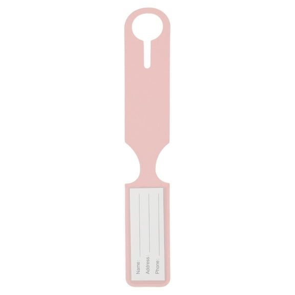Unique Bargains 1 Pc Portable Luggage Tag for Travelling Pink Polyurethane