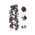 thumbnail image 2 of Halloween Garland Simulation Black Rose Leaf Rattan Halloween Home Black Decoration Arrangement Artificial Rose Leaf Rattan Fall Wreath, 2 of 6