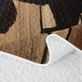 thumbnail image 5 of Castle Fairy Rustic Animal Bear Twin Quilt Set for Teens,Camouflage Lodge Autumn Leaf Twin Coverlet Set,Brown Green, 5 of 7