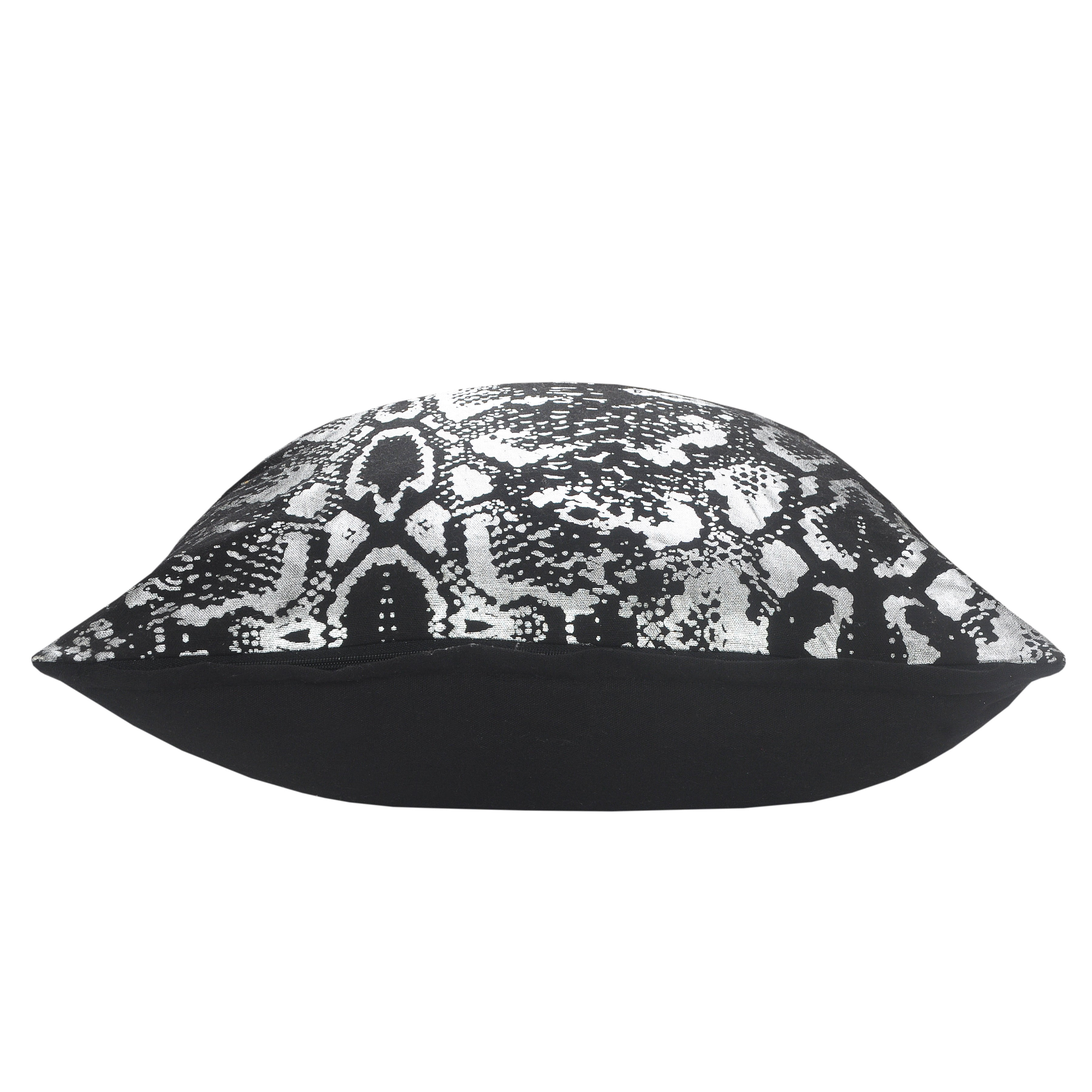 Ox Bay 20" x 20" Black/ Silver Animal Organic Cotton Pillow Cover