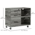 thumbnail image 2 of HOMCOM Mobile Printer Stand with Charging Station USB Ports Locking Filing Cabinet for A4 Letter Size Grey, 2 of 7