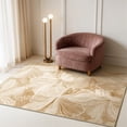 thumbnail image 3 of Toyoso 3'x5' Graphic Botanical Area Rug, Sun-Drenched Honey Amber Silicone Rug, Vibrant Bloom Modern Washable Non-Slip Accent Floor Mat for Threshold Room, Desk and Entryway Decorative Rug, 3 of 9