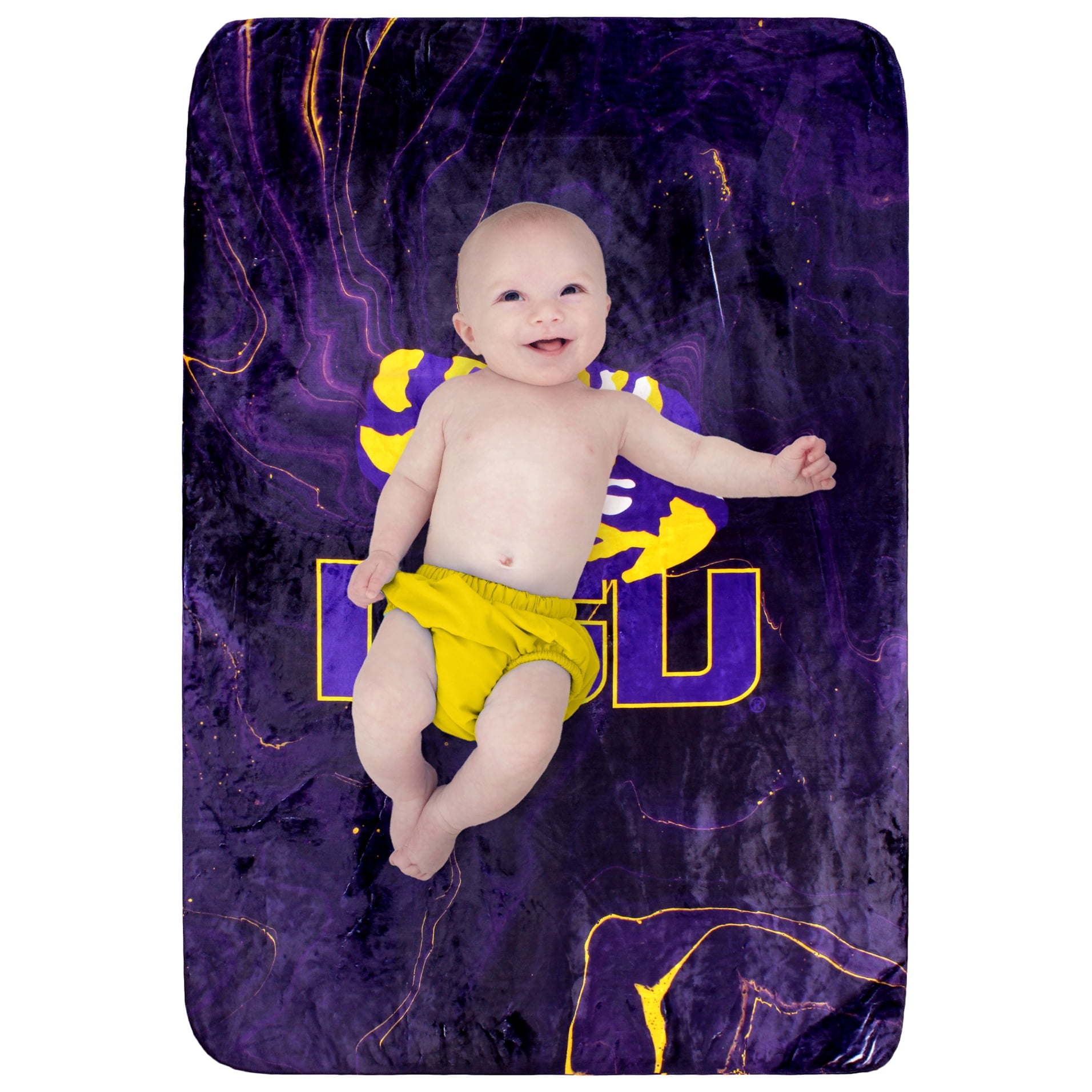 College Covers LSU Tigers Sublimated Soft Throw Blanket, 30" x 40"