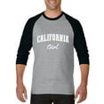 thumbnail image 1 of Artix - Mens Raglan Sleeve Baseball T-Shirts, up to Size 3XL - California Girl, 1 of 4